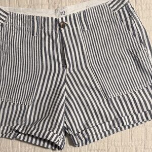 GAP Blue and White Striped Women's Bermuda Shorts